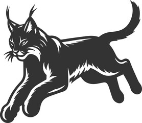 Black artwork lynx animal vector silhouette