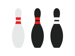 set of Bowling skittles design, vector, isolated on transparent background