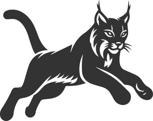 Black artwork lynx animal vector silhouette