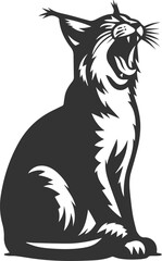 Black artwork lynx animal vector silhouette