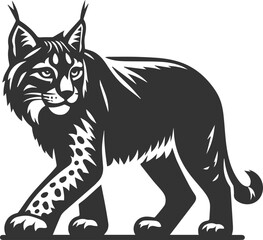 Black artwork lynx animal vector silhouette