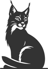 Black artwork lynx animal vector silhouette