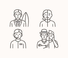 Line Art: Conceptual Depictions of Personalities and Professions