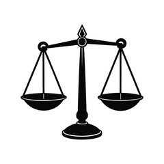 traditional balance scale with suspended pans vector illustration isolated on white background.