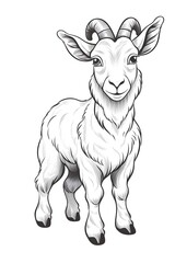Fototapeta premium A goat, coloring page.
