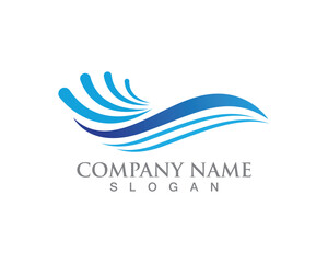Water Wave symbol and icon Logo Template vector