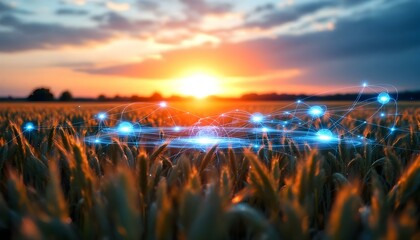 3D rotating Earth with network lines and glowing hubs, futuristic global technology network visualization.