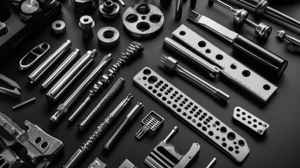 Fototapeta premium Precision Engineering: A Collection of Metal Components