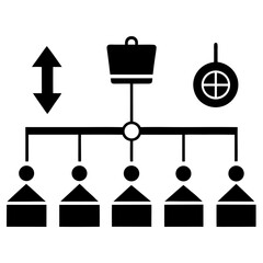 Diagrammatic representation silhouette vector illustration