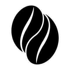 Two coffee beans black silhouette vector illustration