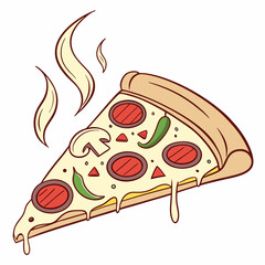 pizza slice icons, vector .white background