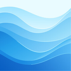Modern Blue Gradient Wave Pattern Vector Background - Soft Layered Abstract Design Template for Corporate Presentations and Web Graphics