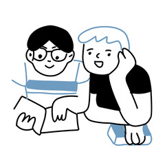 people reading vector illustration