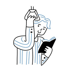 people reading vector illustration