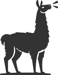 Vector llama alpaca animal art drawing silhouette