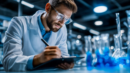 Pharma Researcher Documenting