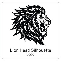 Majestic Lion Head Silhouette A Powerful Logo Design