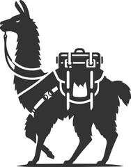 Vector llama alpaca animal art drawing silhouette © LUTHFAN NAHAR LABONY