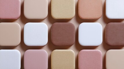 Fototapeta premium Neutral Pastel Square Background Texture Abstract Shapes Soft Tones Modern Design