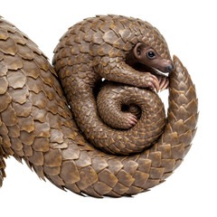 Fototapeta premium Pangolin Mother and Baby Curled Together