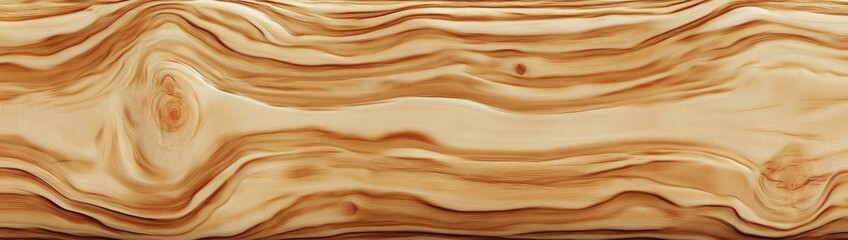 Obraz premium Close-up of wood grain with light and dark brown wavy patterns
