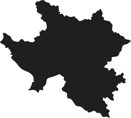 Obraz premium Azerbaijan black map silhouette vector style with white background