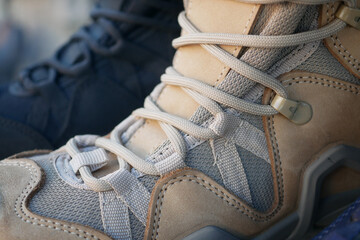 Quality hiking boots displayed in outdoor setting