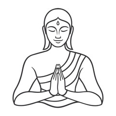 Minimalist Buddha Outline Art