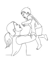 Parent lifting child