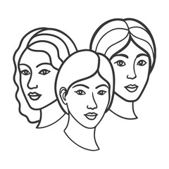 Abstract Minimalist Geometric Female Portraits