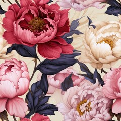 Peony flower pattern