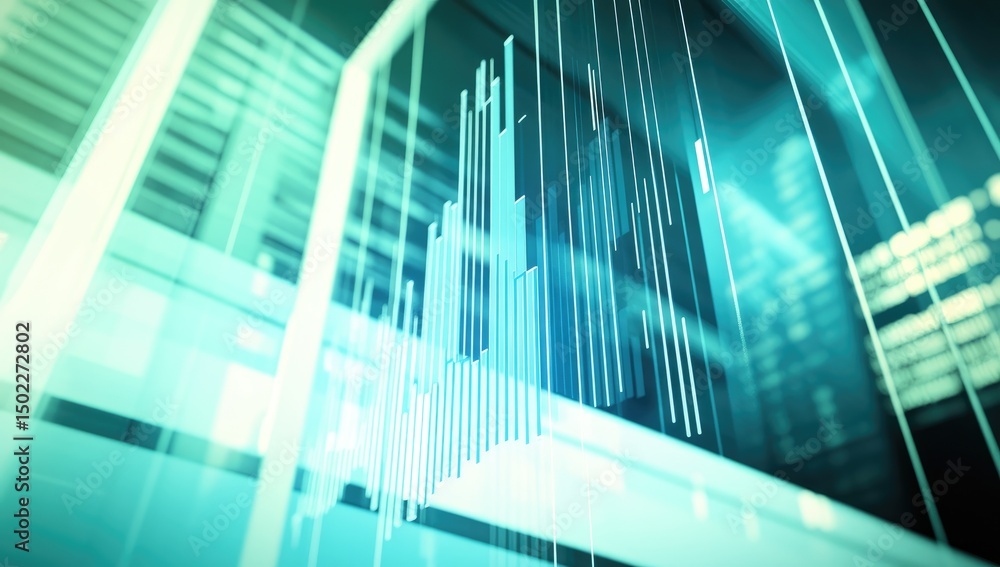 Aufkleber abstract financial data visualization, showing chart, analysis and growth. displays various data poi