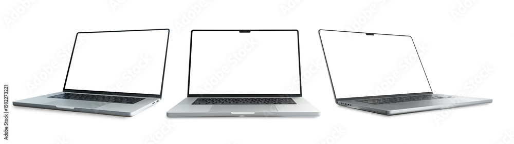 Canvas Prints collection of laptop or notebook isolated on white background