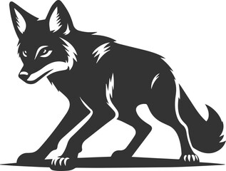 Artwork animal drawing silhouette of a jackal vector