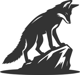 Artwork animal drawing silhouette of a jackal vector