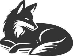 Artwork animal drawing silhouette of a jackal vector