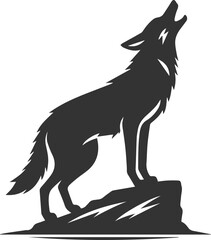 Artwork animal drawing silhouette of a jackal vector