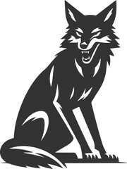 Artwork animal drawing silhouette of a jackal vector