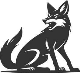 Artwork animal drawing silhouette of a jackal vector