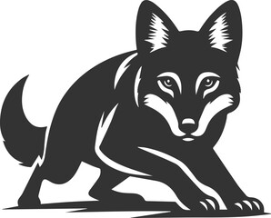 Artwork animal drawing silhouette of a jackal vector