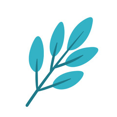 Flat leaf branch decorative element vector illustration