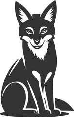 Artwork animal drawing silhouette of a jackal vector