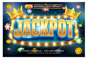 jackpot 3d text effect and editable text effect