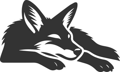 Artwork animal drawing silhouette of a jackal vector