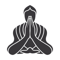Abstract Minimalist Praying Figure Icon
