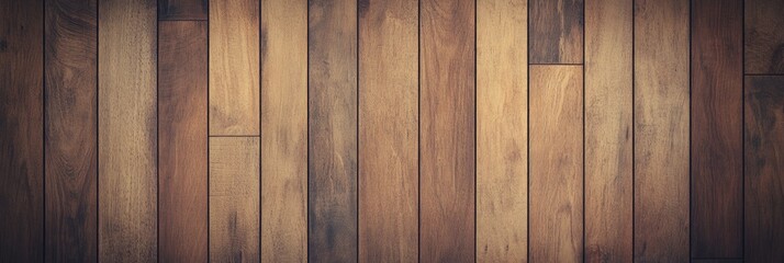 A close-up of a wooden wall with vertical planks in various shades of brown