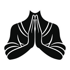 Minimalist Geometric Prayer Hands Vector