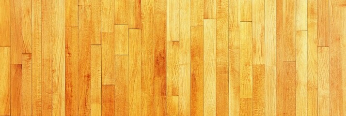 A close-up of a light wood floor with planks running vertically