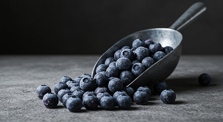 Fresh Blueberries in a Spoon: Healthy Ingredient