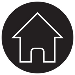home icon on black background